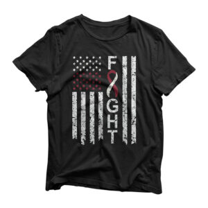 Head & Neck Cancer Awareness T-Shirt American Flag Distresse T-Shirt