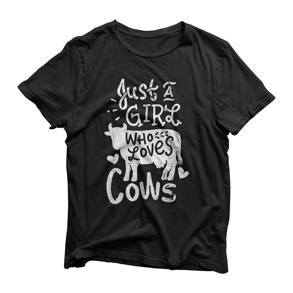 Just A Girl Who Loves Cows Cow Funny Gift T-Shirt