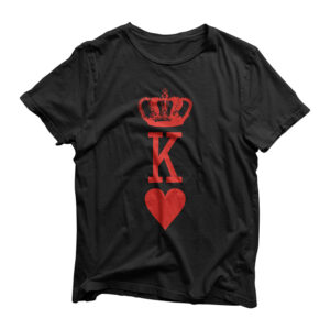 King of Hearts Vintage Crown Engraving Card T-Shirt T-Shirt