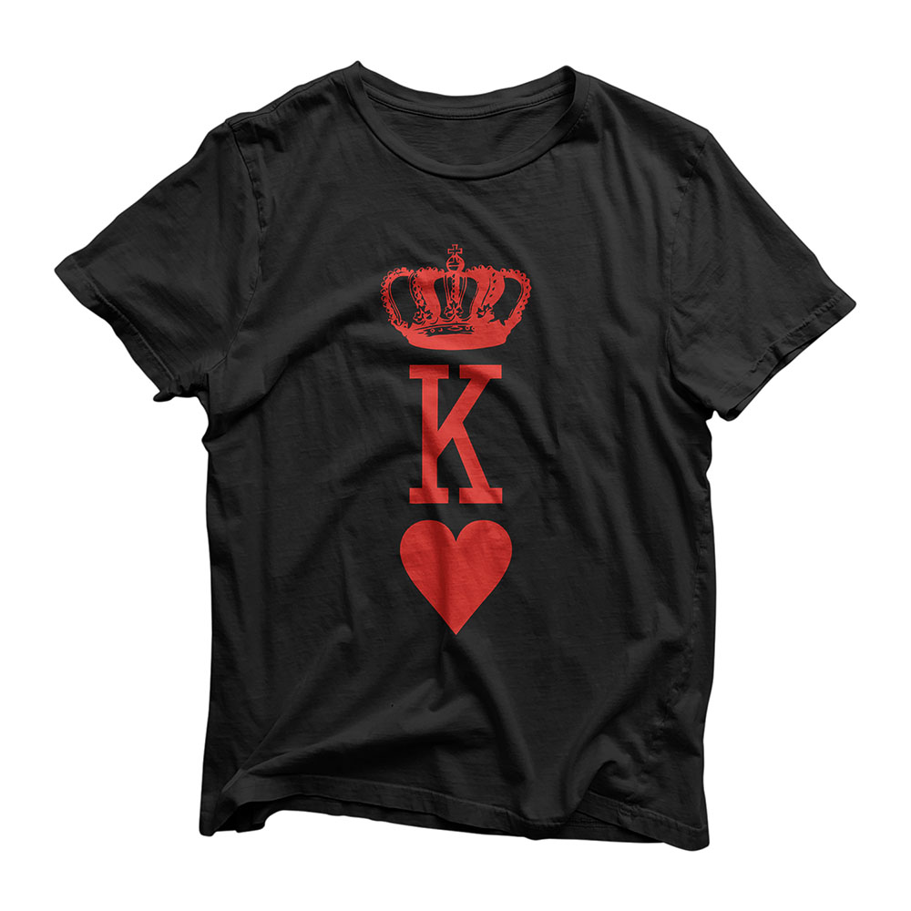 King of Hearts Vintage Crown Engraving Card T-Shirt T-Shirt