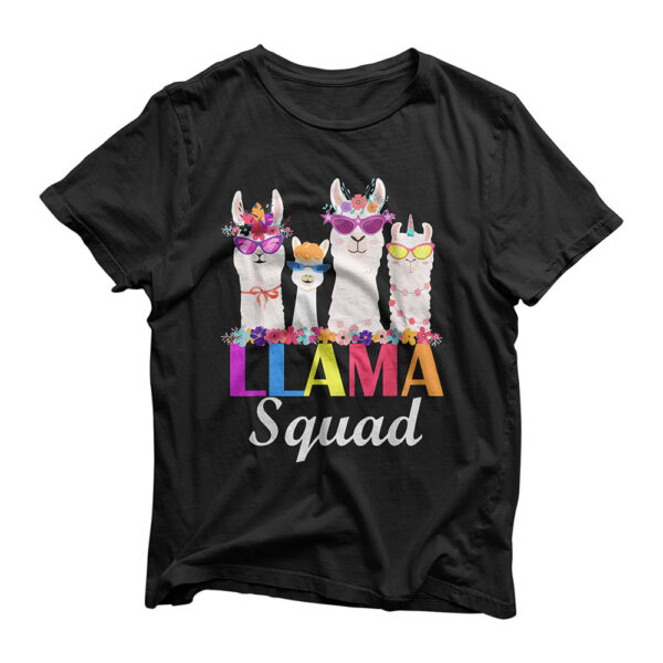 Llama Squad Funny Cute Llama Matching T-Shirt