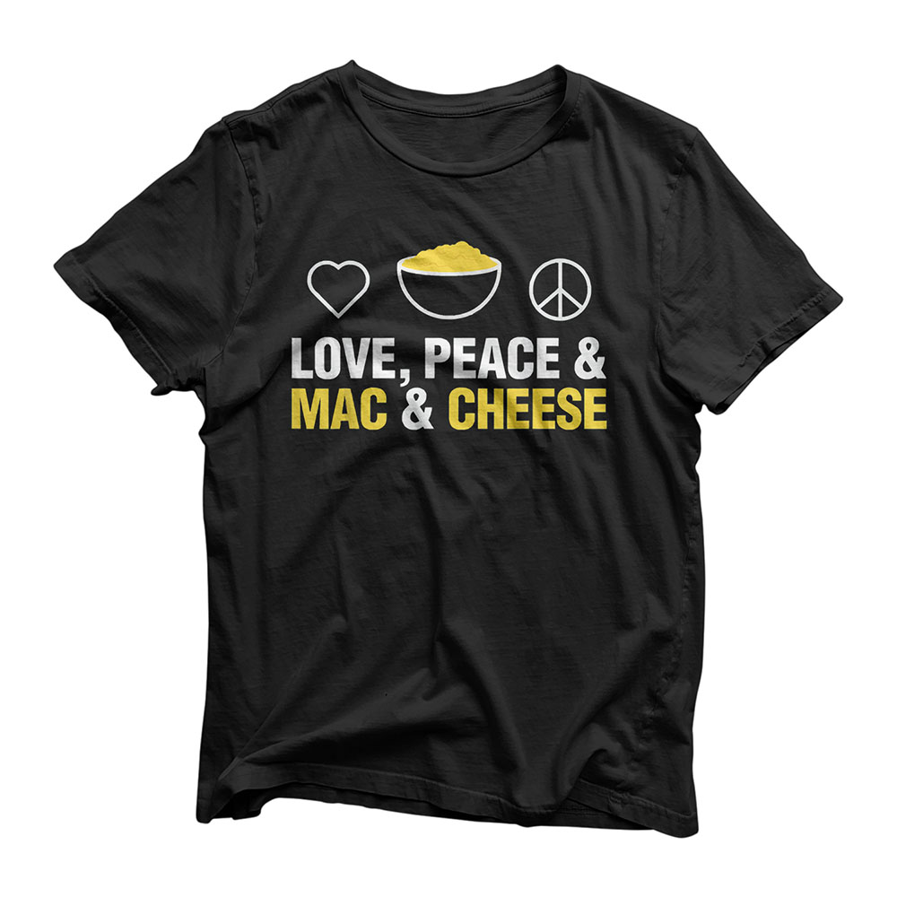Love, Peace And Mac And Cheese Mac N Cheese Funny T-Shirt