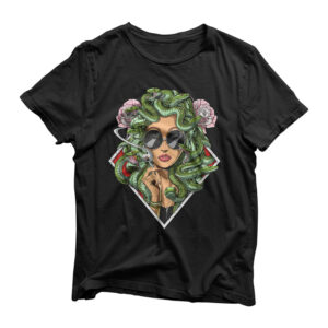 Medusa Stoner Hippie Smoking Weed Psychedelic Cannabis Women T-Shirt