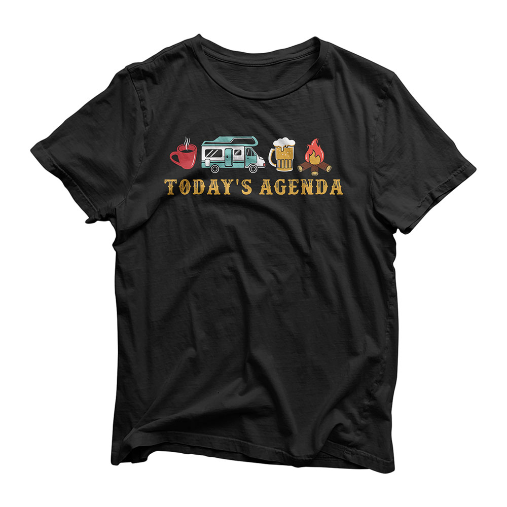 Mens RV Camping Lover Agenda T-Shirt