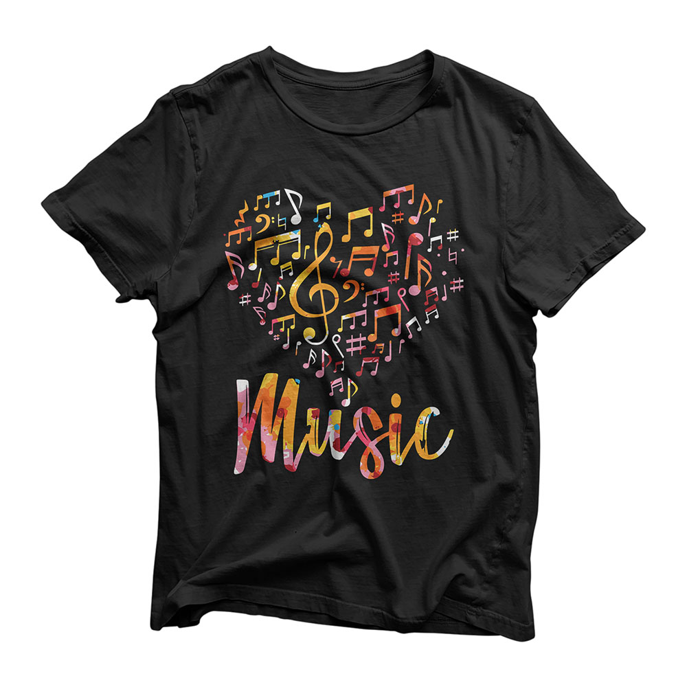 Musician Gift Musical Instrument Music Notes Treble Clef T-Shirt