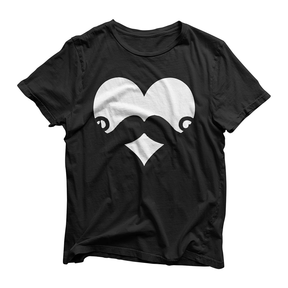 Mustache Heart Valentines Day Boys T-Shirt