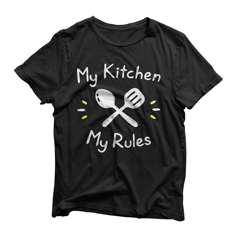 My Kitchen Rules Funny Gift For Cooking Mom & Chef Dad T-Shirt