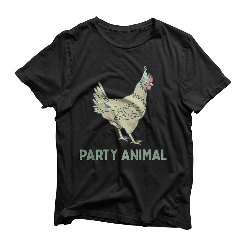 Party Animal Chicken Birthday T-Shirt, Chicken Birthday T-Shirt