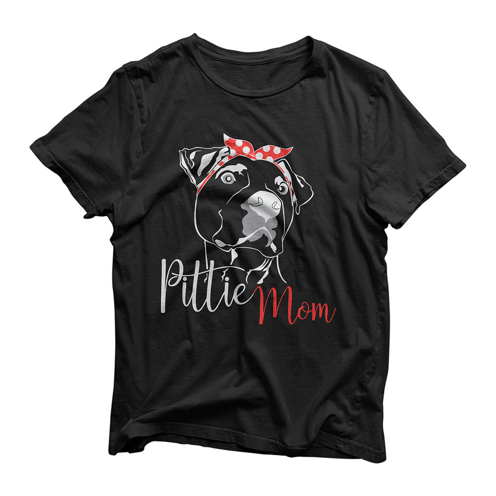 Pittie Mom T-Shirt American Pitbull Shirt Dog Lover Gift T-Shirt