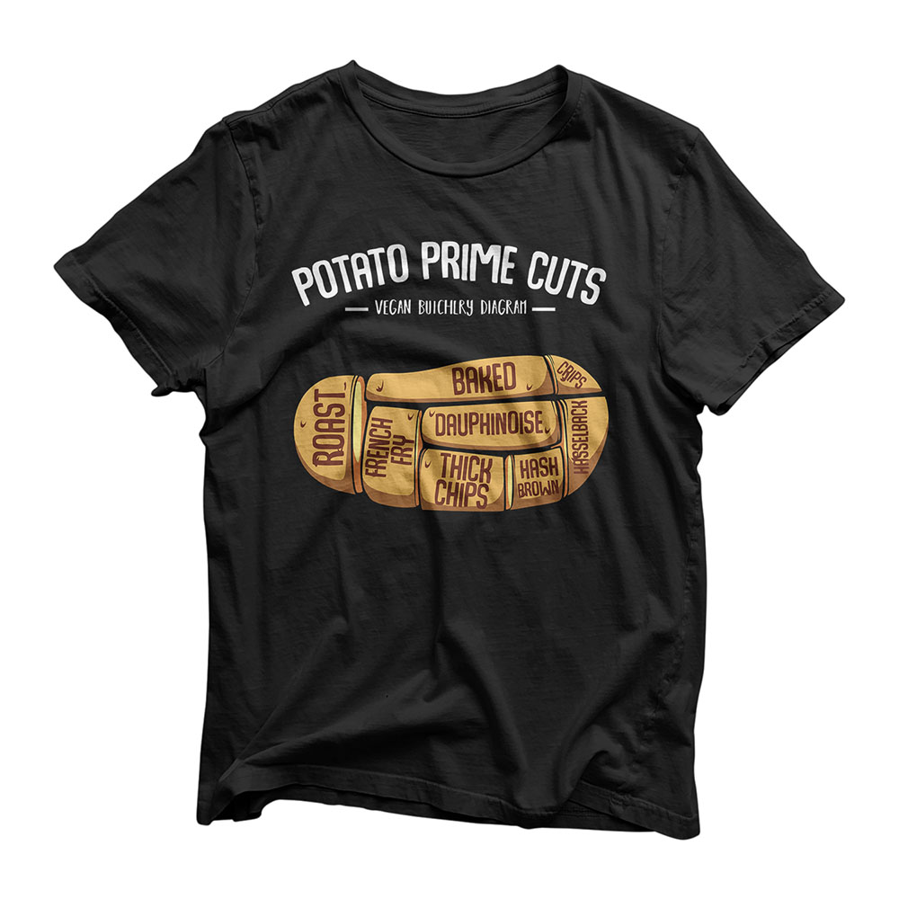 Potato Prime Cuts Vegan Butcher Healthy Food Vegetables T-Shirt