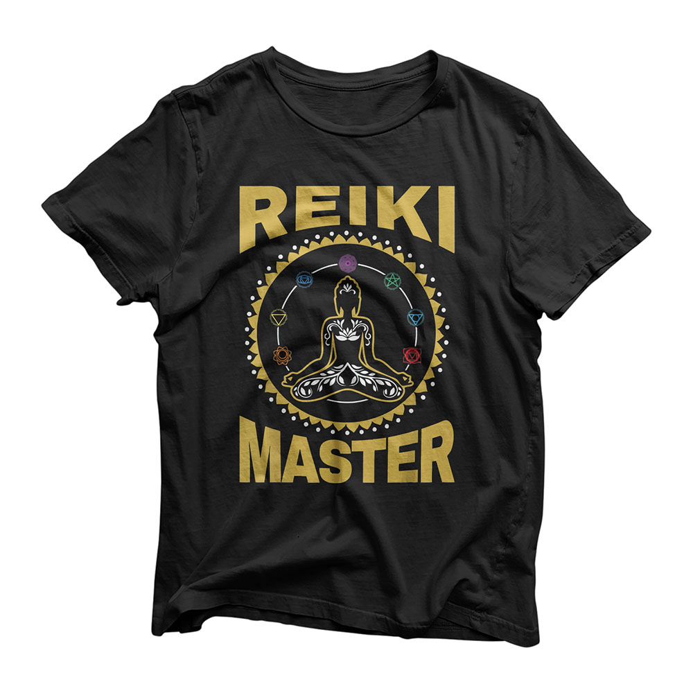 Reiki Master Gift Chakra Healing Energy Wheel Badge Design T-Shirt