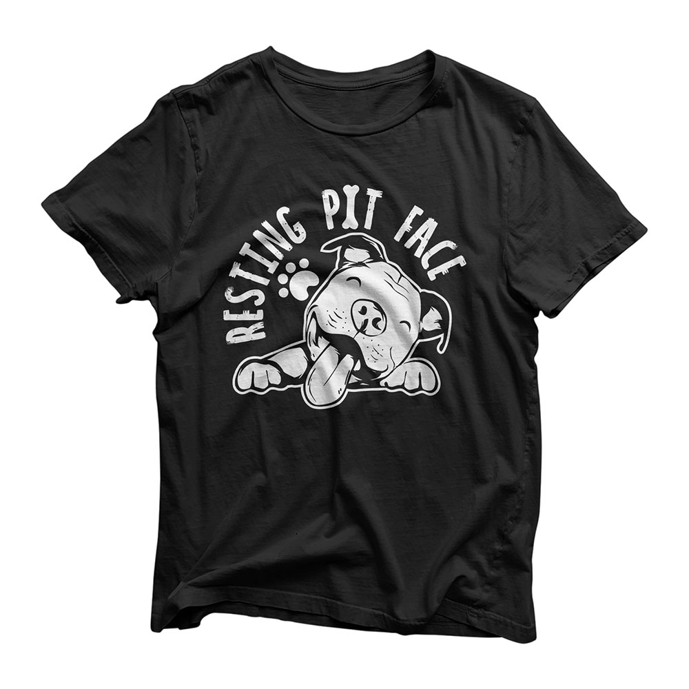 Resting Pit Face | Funny Dog shirt, Pitbull Meme Clothing T-Shirt