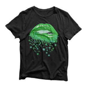 Sexy Lips Cannabis Marijuana Weed Pot Leaf Lover Gift T-Shirt