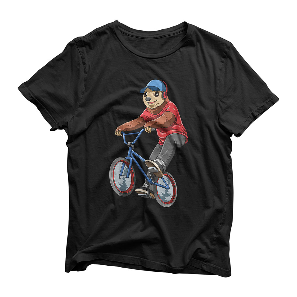Sloth on BMX- Bicycle Rider Gift T-Shirt