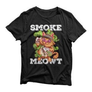 Smoke Meowt Stoned Cat Marijuana Stoner Pothead Cannabis T-Shirt