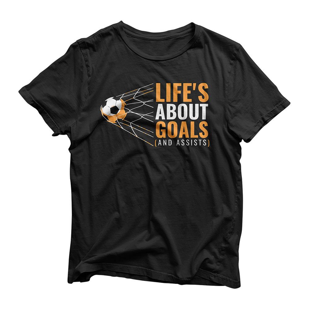 Soccer Shirt for Boys | 'Life's About Goals' | Boys Soccer T-Shirt