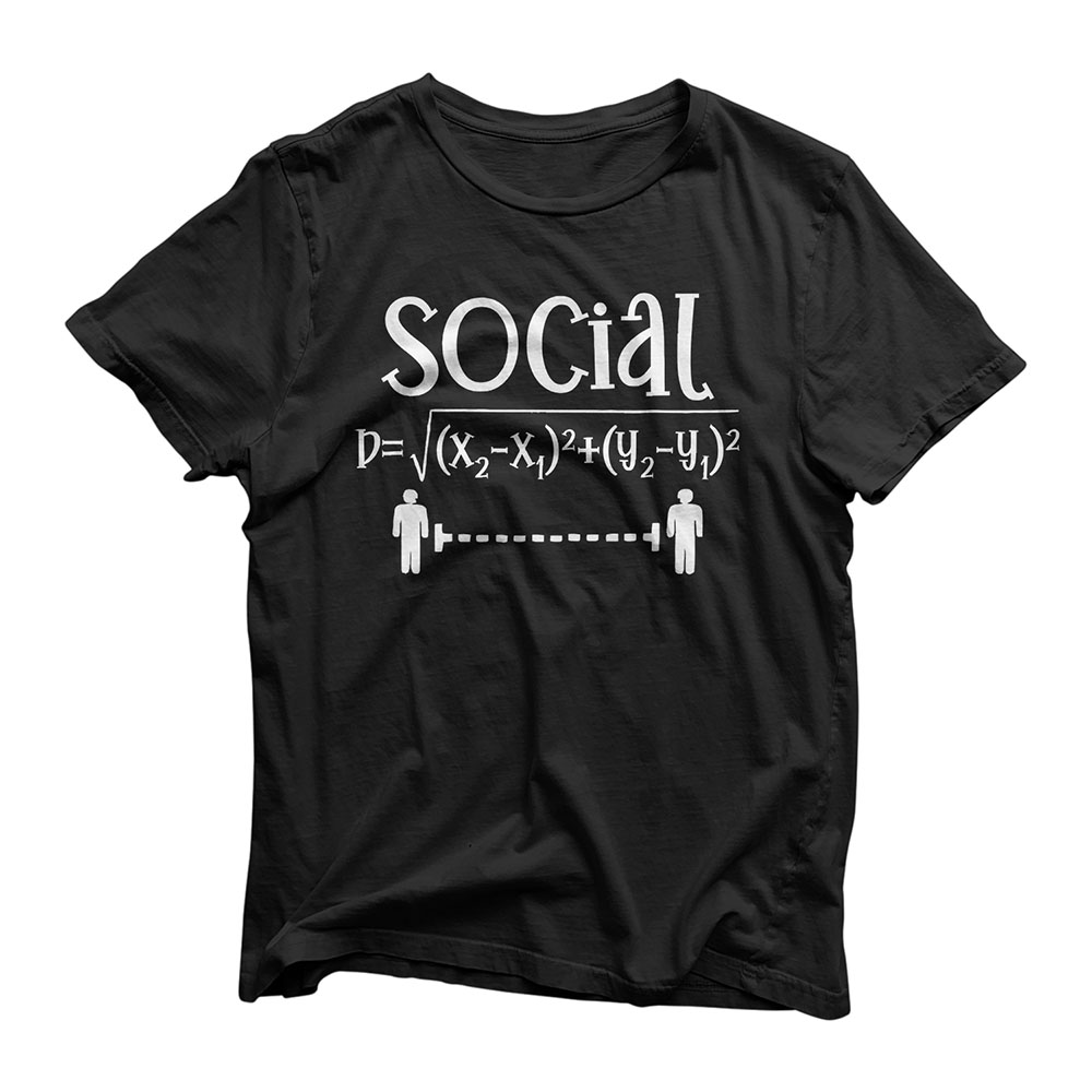 Social Distancing Math Teacher Quarantined Math Teacher T-Shirt