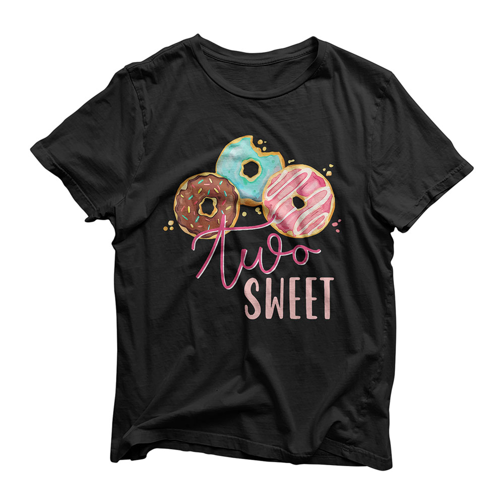 Two Sweet Birthday Girl Donut Birthday Party Theme Family 2 T-Shirt