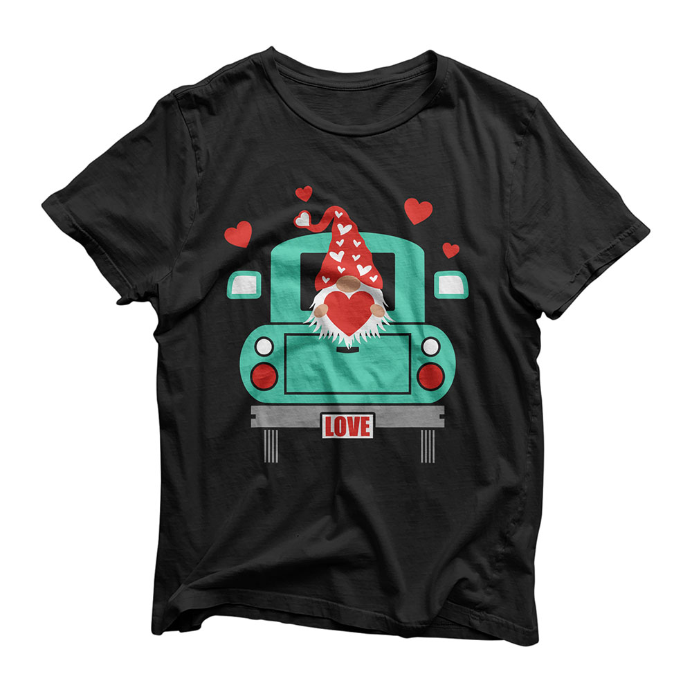 Valentines Day Gnome Vintage Farm Truck T-Shirt