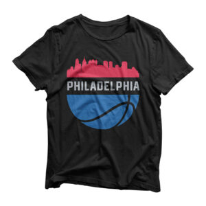 Vintage Philadelphia PA Cityscape Retro Basketball T-Shirt