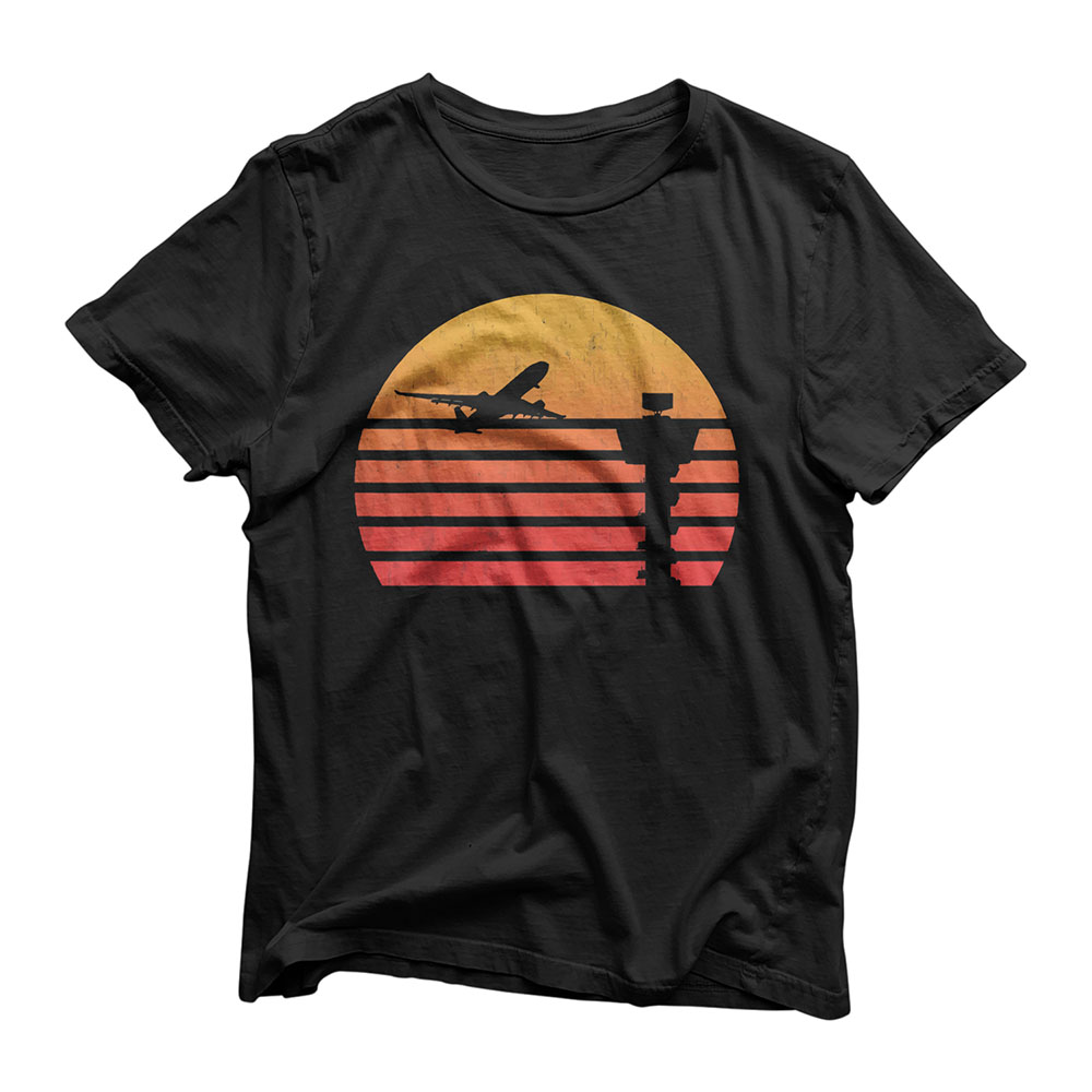 Vintage Retro Sunset Air Traffic Controller T-Shirt