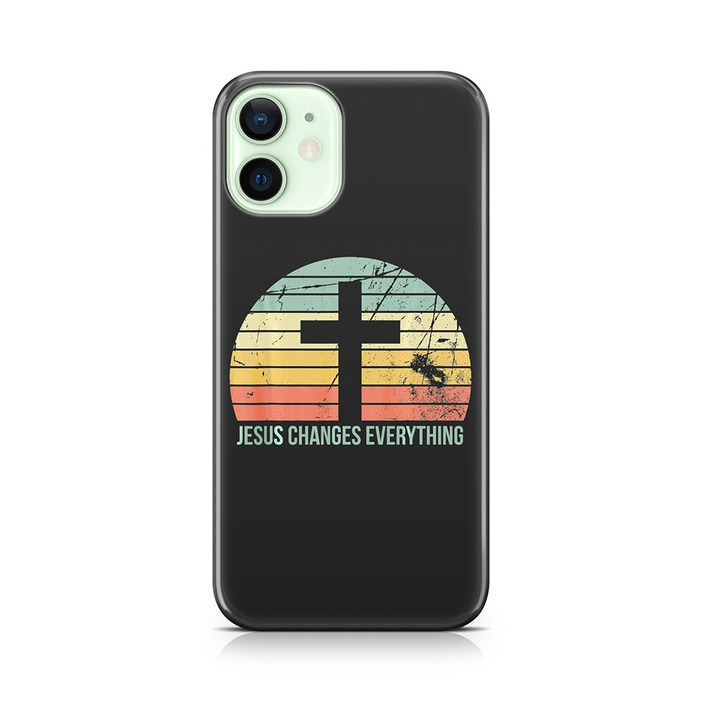 Vintage Sunset Jesus Changes Everything Christian Believer Phone Case
