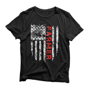 Vintage USA Tractor Farmer American Flag Farming Patriotic T-Shirt