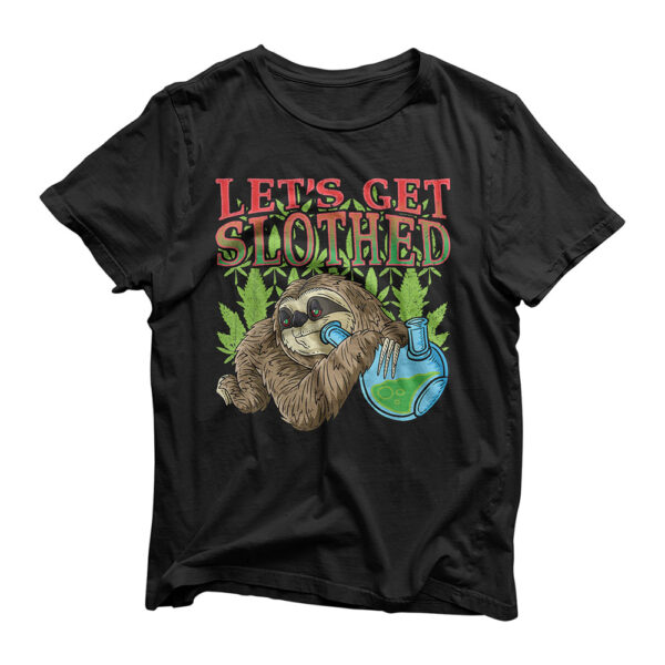 Weed Smoking Sloth Marijuana THC Cannabis Leaf Stoner Gift T-Shirt