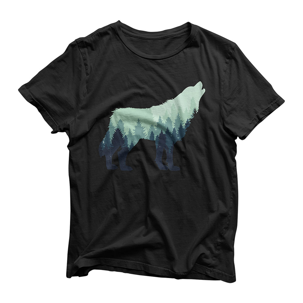 Wolf Nature Forest Outdoor Hiking Camping Hunting Gift T-Shirt