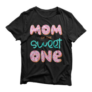 Womens Mom of Sweet One 1st First Birthday Matching Family Donut T-Shirt