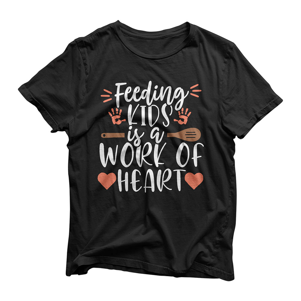 Work of Heart School Lunch Lady Cafeteria Worker Gift Women T-Shirt