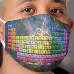 118 Element Color Periodic Table - Stars and Nebula Cloth Face Mask