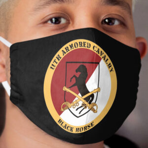 11th Armored Cavalry Regiment Veterans ACR Gift Black Horse Badge US Army Veteran Gift Cloth Face Mask