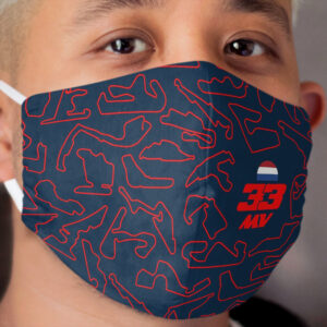 33 MV - Dark Blue Circuits Pattern Cloth Face Mask