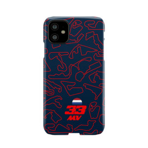 33 Mv - Dark Blue Circuits Pattern Phone Case