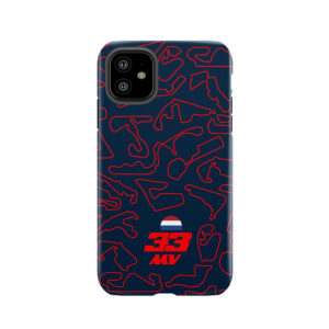 33 Mv - Dark Blue Circuits Pattern Tough Phone Case