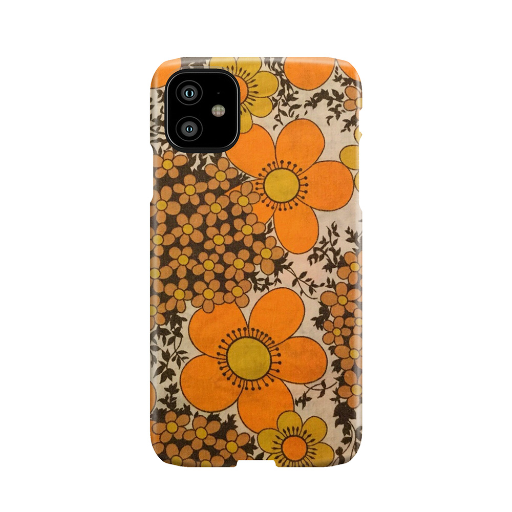 60S 70S Orange Floral Pattern Phone Case