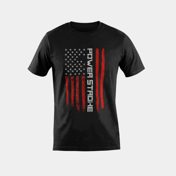 7.3 Diesel Power Stroke American Flag Powerstroke Engine T-Shirt