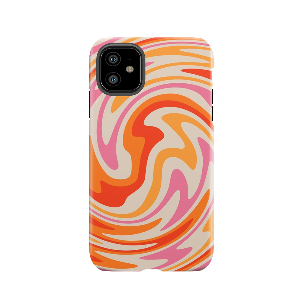 70S Retro Swirl Color Abstract Tough Phone Case