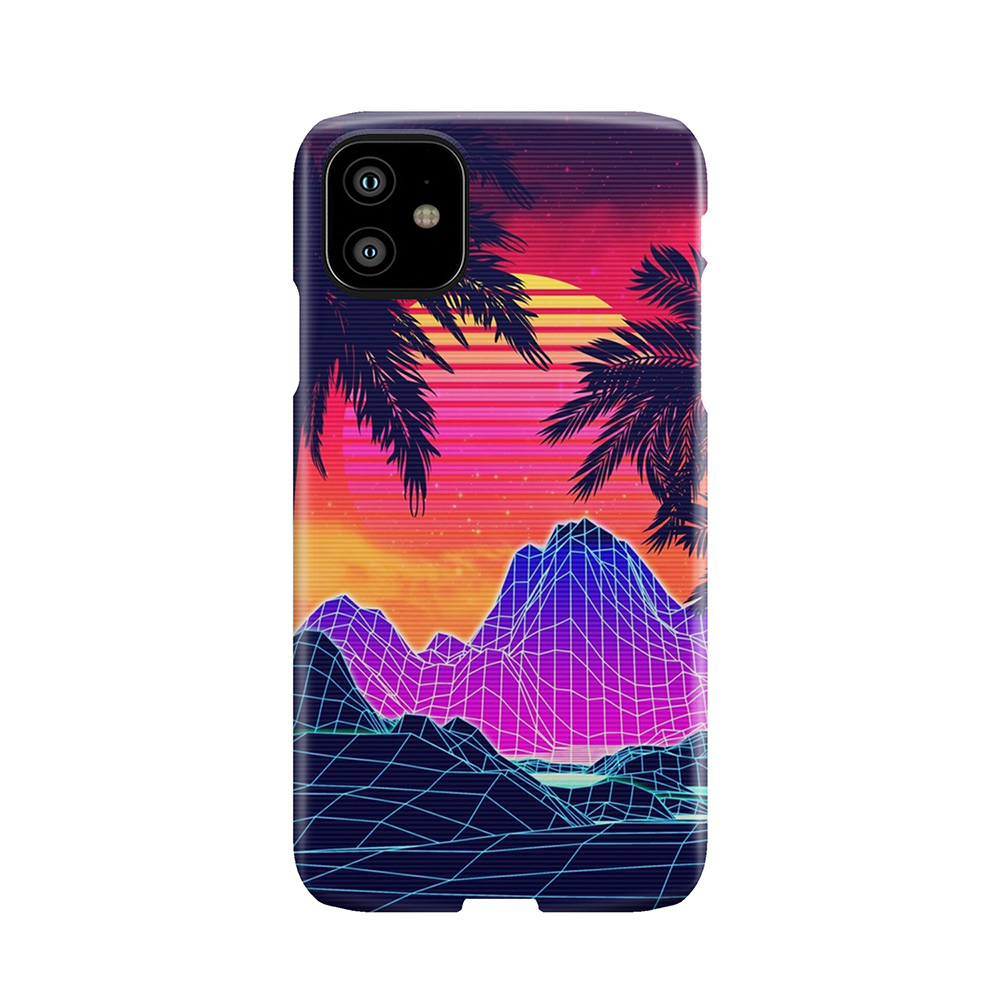 80S Vaprwave Rocks And Palm Trees Design Phone Case