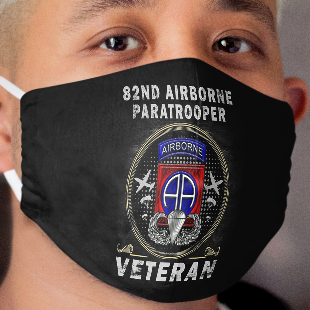 82nd Airborne Paratrooper Veteran T-shirt Men Women Cloth Face Mask