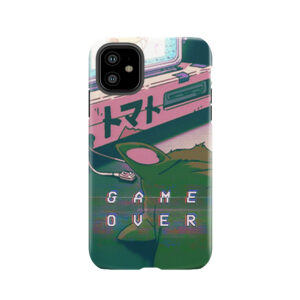 90S Anime Cat Game Over Vaperwave Grunge Pixel Kawaii Tough Phone Case