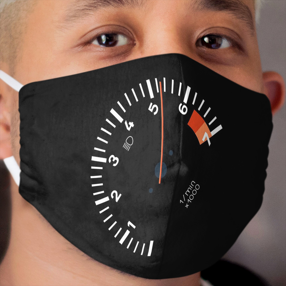 911 Sideways Tachometer Cloth Face Mask