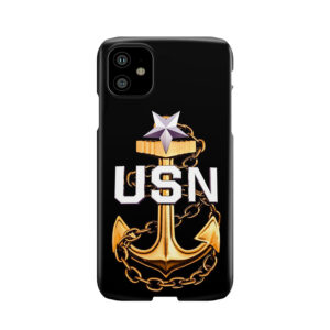 A Senior Chief Petty Officer'S Gold Fouled Anchor Phone Case