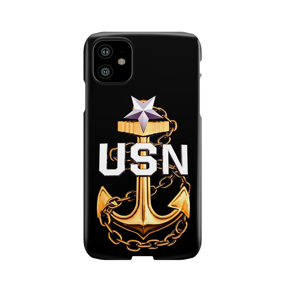 A Senior Chief Petty Officer'S Gold Fouled Anchor Phone Case