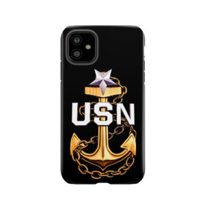 A Senior Chief Petty Officer's Gold Fouled Anchor Tough Phone Case