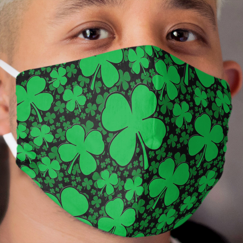 A Shamrock Field for St Patrick's Day Cloth Face Mask