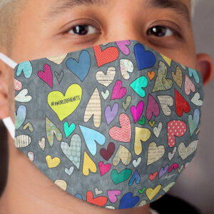 A World of Hearts - Bright, Whimsical and Colorful Heart Artwork Cloth Face Mask