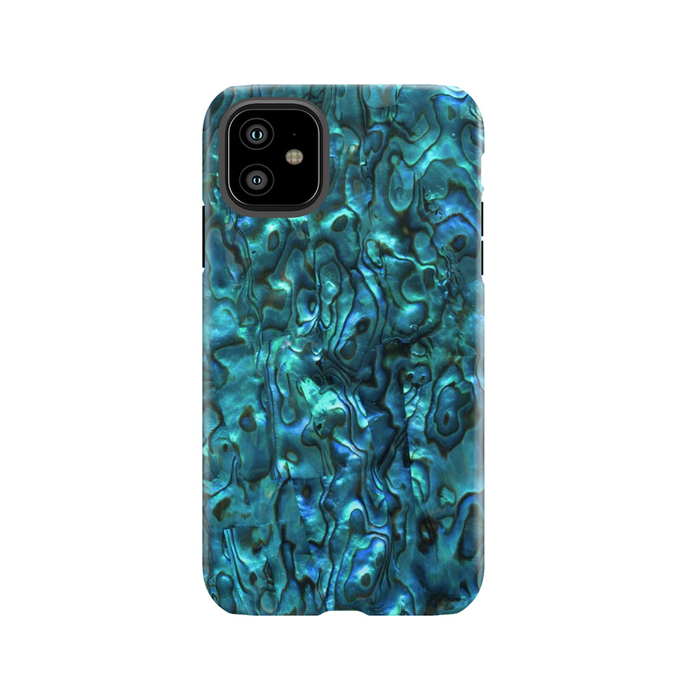 Abalone Shell | Paua Shell | Seashell Patterns | Sea Shells | Cyan Blue Tint | Tough Phone Case