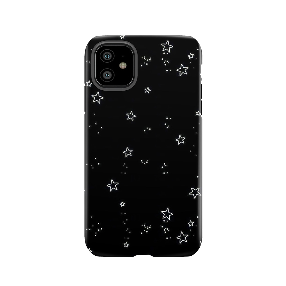 Aesthetic Grunge Teen Wallet Black Stars Quote Tough Phone Case